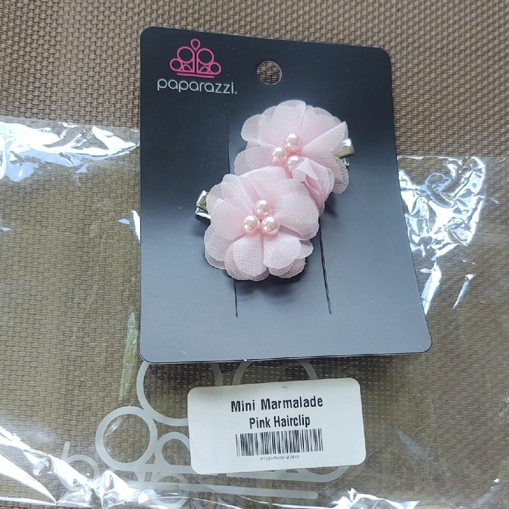 Paparazzi Mini Pink Hairclips with Pearls